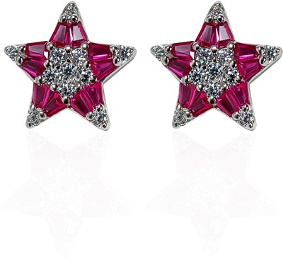 INARI SHINES 925 Silver Shining Star Earring Studs with Zircons Sterling Silver Stud Earring