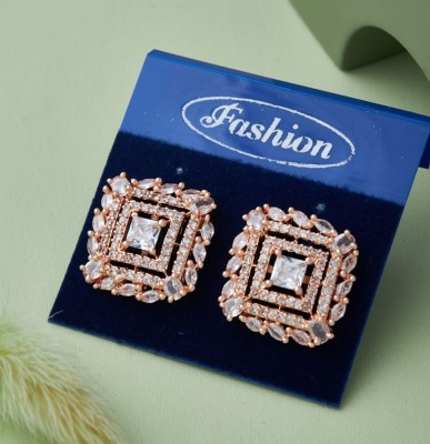 CHOPDA BUSSINESS HUB Earring Set, Rose Gold Diamond Alloy Earring Set