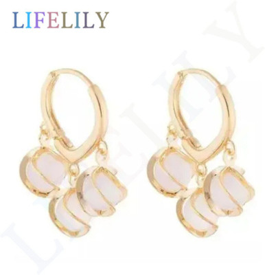 LifeLily Korean Earrings Opal Alloy Drops & Danglers
