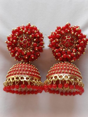 edition fashion hub Pearl Jhumka Earrings Beads Alloy Jhumki Earring