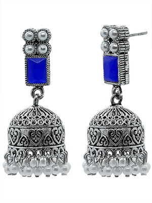 Fashion Fusion Silver Plated Pearl Jhumka/Jhumki Earrings For Girls & Women Pearl Alloy Jhumki Earring