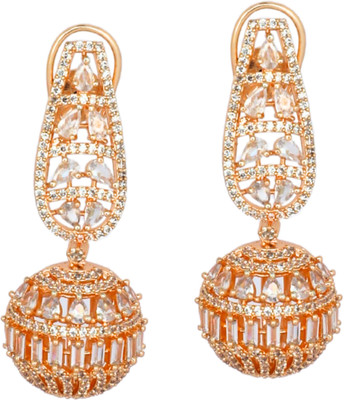 IKSAVA AD and saphhire ball drop dangle earrings Diamond Brass Drops & Danglers