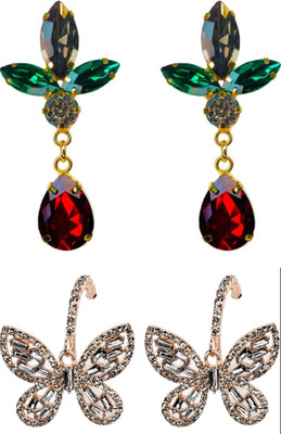 Hana creations Silver Plated Oxidised Traditional Jhumka/ Jhumki Earrings for Women and Girls Brass, Alloy Earring Set