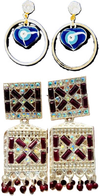 Hernger traders Blue_eyes_03 & Earring-Box-009_02 Cubic Zirconia Alloy Earring Set