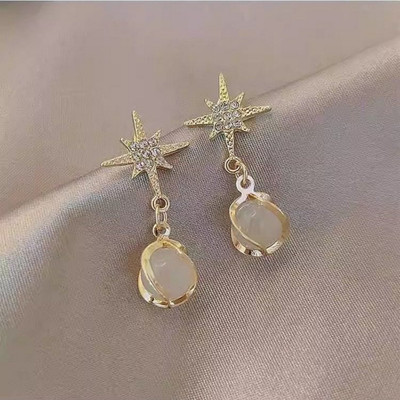 Solis Sarah KOREAN EARRING FOR GIRLS|WOMEN EARRING |GOLDEN STAR STUD|SOLIS SARAH Pearl, Zircon Alloy, Stainless Steel Stud Earring, Drops & Danglers, Tassel Earring
