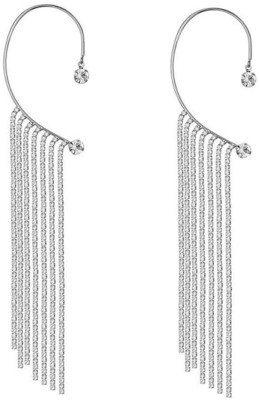 TheVineGirl TheVineGirl Korean Silver Studded Chain Tassels Ear Cuff For Women/Girls Alloy Cuff Earring