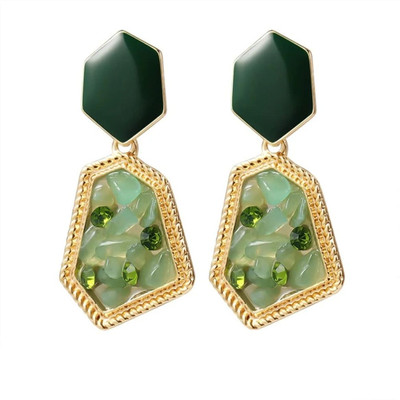 LOVIA BY HM GREEN CRYSTAL DROP KOREAN EARRINGS FOR WOMEN AND GIRLS, EARINGS Alloy Earring Set, Plug Earring, Drops & Danglers