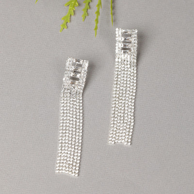 COSMO DUST JEWELLERY WITH DEVICE 1 Pair Traditional Crystal Acrylic Tassel Earring
