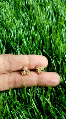 mgm collection Gold plated second studs Brass Stud Earring