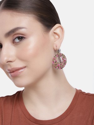 Dressberry Gold-Plated Circular Drop Earrings Alloy Drops & Danglers