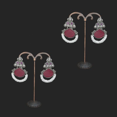 SHINY BITS FUSCHIA FLICKERS Alloy Earring Set