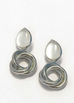 Harmi collection Elegant Pearl Top Knot Earrings Pearl Stainless Steel Stud Earring, Drops & Danglers