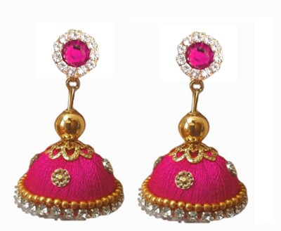 SCFPKPR Earrings Jhumka Silk Thread Silk Dori Jhumki Earring