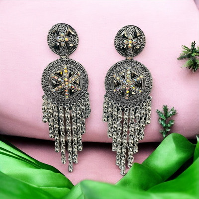 Vigilantee Jewels Stylish Drop Chain Earrings For Special Occasion and Daily Use Alloy Jhumki Earring