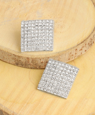 SOHI Silver Plated Designer Stone Party Stud For Women Alloy Stud Earring