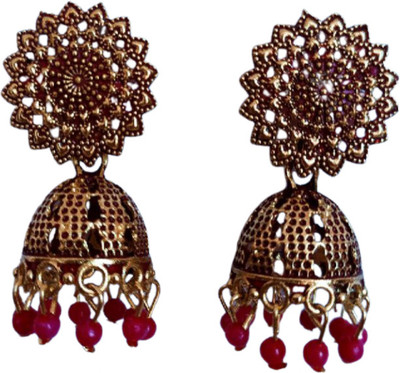KapaNation EARRING-S-B-R Zircon Metal, Crystal Plug Earring, Drops & Danglers, Earring Set, Ear Thread