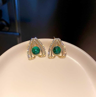 BLINGEE Korean Earrings For Women Girls Trendy Western Fashion stylish crystal ad stone Crystal, Cubic Zirconia, Diamond Alloy Earring Set, Stud Earring