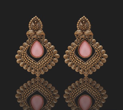 FFC-FASHION FOR CHOICE Trendy stunning big stone Alloy Chandbali Earring, Clip-on Earring, Stud Earring