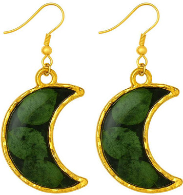 HouseOfSaanvi Verdant Glow Alloy, Resin Jhumki Earring