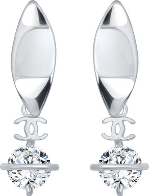 Vivaana Attractive Solitaire CZ Rhodium Plated earring for Girls Cubic Zirconia Alloy Drops & Danglers