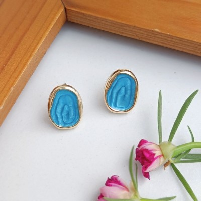 Findherfavorite Earrings for women and Girls | Gold Plated Designer Small Brass, Stone Stud Earring