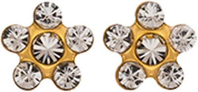 STUDEX Daisy April Crystal 24K Pure Gold Plated Crystal Metal Stud Earring