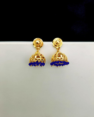 Kowsalya Gold Covering WOMEN JHUMKA Beads Brass Jhumki Earring