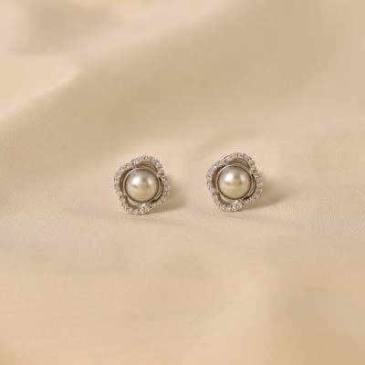 Elyta Akira Earrings Pearl Sterling Silver Stud Earring