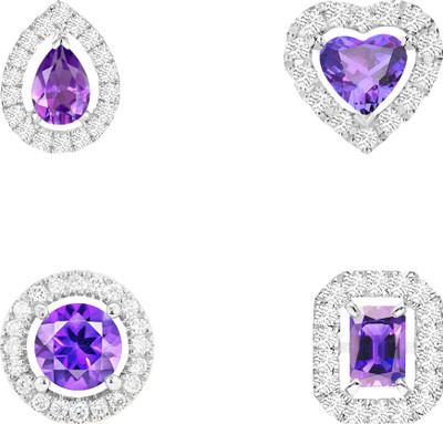 MINUTIAE Earring for Women & Girls Crystal Brass Stud Earring