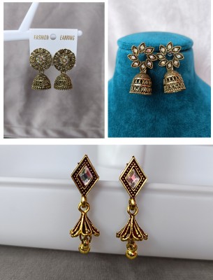 Henuka COMBO01 Diamond Alloy Jhumki Earring