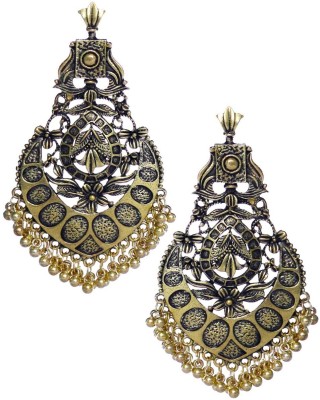 alysa Gold Plated Earrings | German Gold Tribal Muse Collection for Women & Girls Brass Drops & Danglers