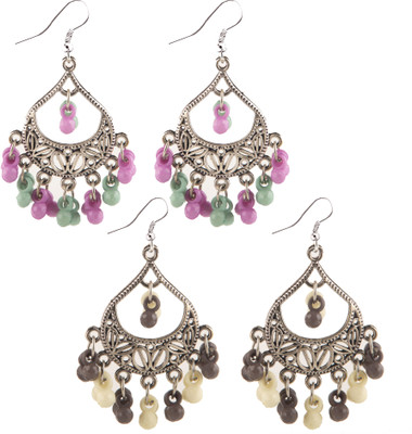 Jamleen Gallery Bohemian Style Silver Earrings Combo Alloy Jhumki Earring