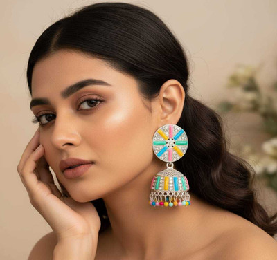 DANGAR ENTERPRISE Big Size Multicolor Jhumka Alloy Jhumki Earring