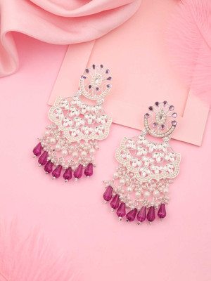 Alasca Silver Plated Earring for Women & Girls Diamond Brass Drops & Danglers