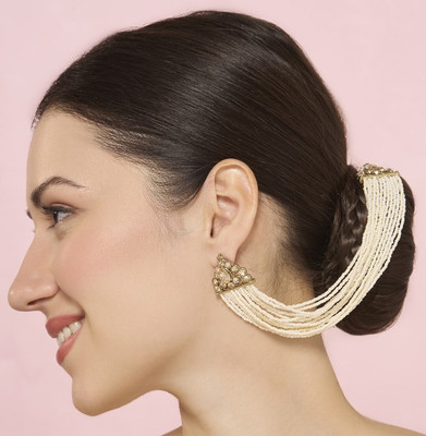 SATRANGI JEWEL SATRANGI JEWEL TRENDY STUDS WITH KAAN CHAIN Pearl Alloy Ear Thread