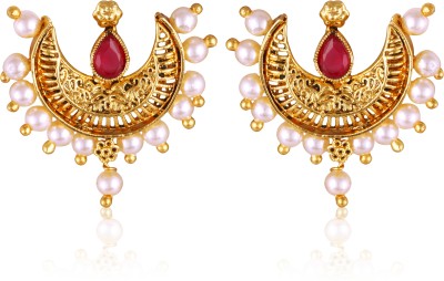 VIGHNAHARTA Vighnaharta Earrings Pearl chandbali Earring for Women and Girls Pearl Alloy, Brass Chandbali Earring
