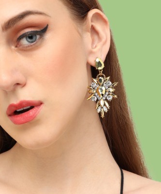 SOHI Gold Plated Party Designer Stone Drop Earring For Women Alloy Drops & Danglers