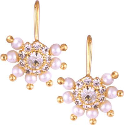 VIGHNAHARTA Alloy Bugadi and Pearl and CZ stone White color For Women and Girls Pearl Alloy, Brass Cuff Earring