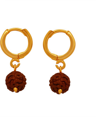 mahi Magnificent Rudraksh Drop Earrings Pair Alloy Huggie Earring