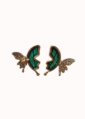 Tachyon Wings Earrings Cubic Zirconia Alloy Stud Earring