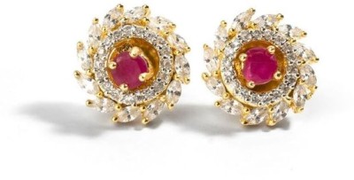 Sera Jewels Sera Jewels Halo Round Design Cubic Zirconia Round, Cut Stud Earrings for Women Cubic Zirconia Alloy Stud Earring