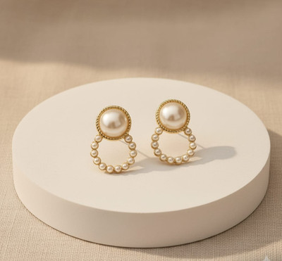 zawery 46 Pearl Stainless Steel Earring Set