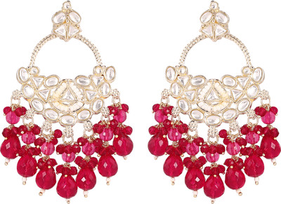 Zarmar fashion LAKHNAWI STYLE CHANDBALI DROP EARRINGS Beads Alloy Chandbali Earring