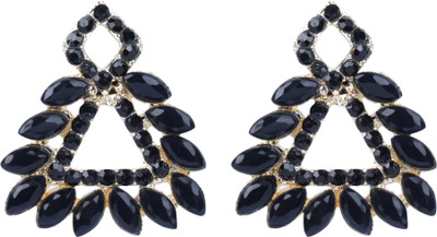 DEGHLAM DEGHLAM Alloy Black Earrings stone For Women & Girls Brass Drops & Danglers Cubic Zirconia Alloy Stud Earring