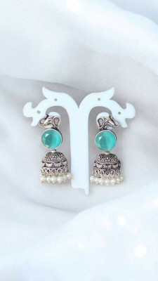 SAZOYA sazoya brass white pearl jhumki for women Brass Jhumki Earring