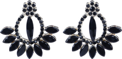 DEGHLAM DEGHLAM Alloy Black Earrings stone For Women & Girls Brass Drops & Danglers Cubic Zirconia Alloy Stud Earring