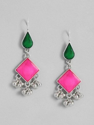 Sangria Enamelled Drop Earrings Alloy Drops & Danglers