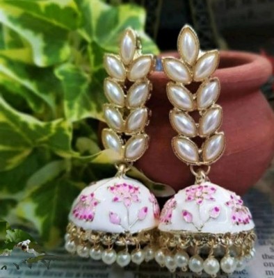 ANIX JEWLRY Leaf meenakari jhumka earring for girls and women Beads Brass Jhumki Earring