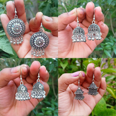 Jhumka Street Jhumki Earrings for girls and woman's combo Pack of 4 Alloy Jhumki Earring