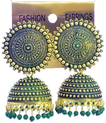 Ruhi GREEN Stylish Earrings / Jhumka For Girls / Women ( Pack of 1 Pair ) With Box Alloy Jhumki Earring